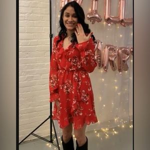 Long Sleeve Floral Print Dress